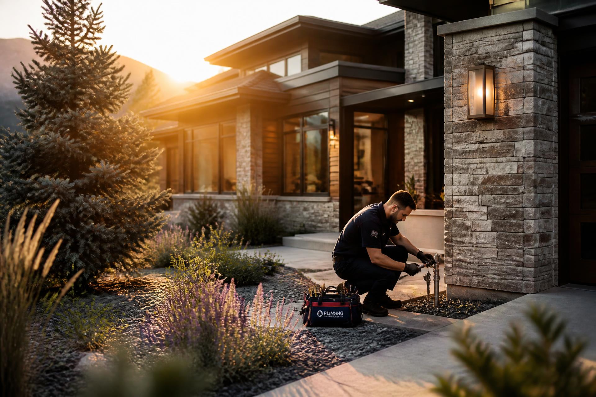 Modern Colorado home at golden hour